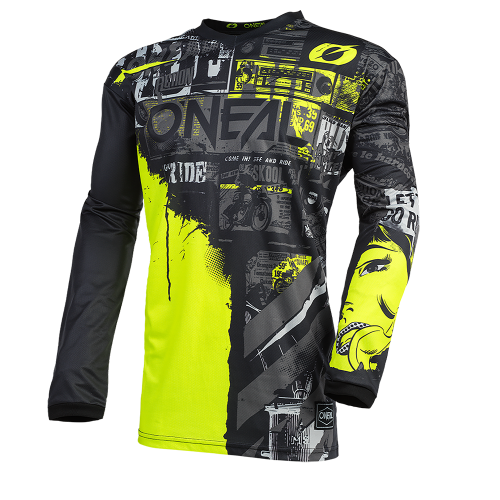CAMISOLA O´NEAL 2021 ELEMENT RIDE - PRETO / AMARELO NEON
