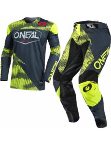 CONJUNTO O´NEAL 2021 MAYHEM COVERT - CINZA CARVÃO / AMARELO FLUO