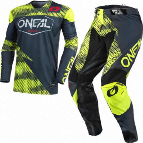 CONJUNTO O´NEAL 2021 MAYHEM COVERT - CINZA CARVÃO / AMARELO FLUO