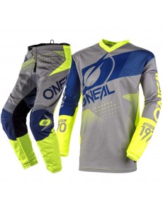 CONJUNTO O´NEAL 2021 ELEMENT FACTOR - CINZA / AZUL / AMARELO NEON