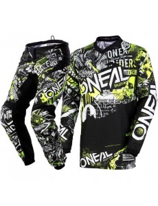 CONJUNTO O´NEAL 2021 ELEMENT ATTACK - PRETO / AMARELO NEON