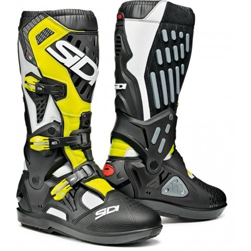 BOTAS SIDI ATOJO SRS - BRANCO / PRETO / AMARELO FLUO