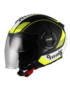 CAPACETE UNIK JET CJ-11 WOLF - PRETO / AMARELO FLUO